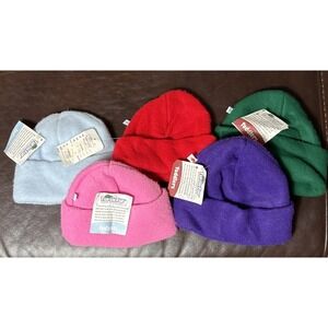 5 New Vintage Turtle Fur Infant Toddler Fleece Hats